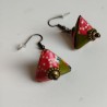 Earrings origami Pyramid Red-green