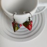 Earrings origami Pyramid Red-green