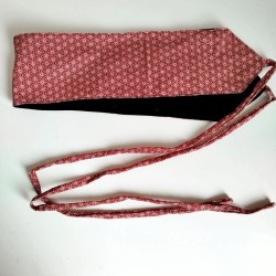Obi belt in japanese cotton -Asanoha bordeaux