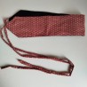 Obi belt in japanese cotton -Asanoha bordeaux