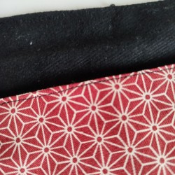 Obi belt in japanese cotton -Asanoha bordeaux