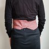 Obi belt in japanese cotton -Asanoha bordeaux