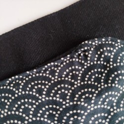 Obi belt in japanese cotton -Waves black