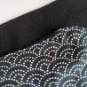 Obi belt in japanese cotton -Waves black