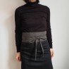 Obi belt in japanese cotton -Waves black
