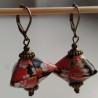 Earrings origami Pyramid Black