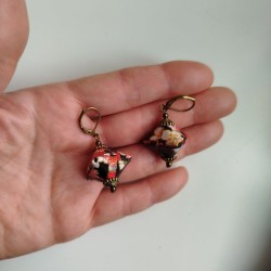 Earrings origami Pyramid Black