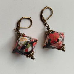 Earrings origami Pyramid Black