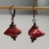 Earrings origami Pyramid Red
