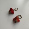 Earrings origami Pyramid Red