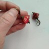 Earrings origami Pyramid Red