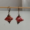 Earrings origami Pyramid Red