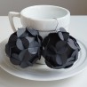 Paper Earrings-flower ball black L