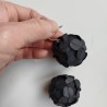 Paper Earrings-flower ball black L