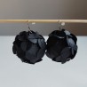 Paper Earrings-flower ball black L