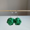 Paper Earrings-flower ball Green S
