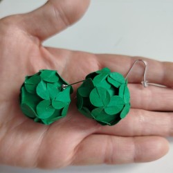 Orecchini palla in carta Green S