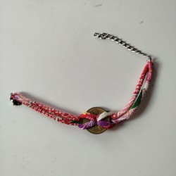 Chirimen cord bracelet with 5yen