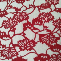 Katazome Washi Hedera red