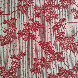 Katazome Washi Willow and Maple red