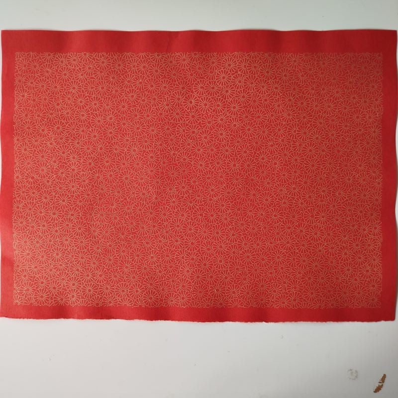 Washi Katazuri Crisantemi rosso