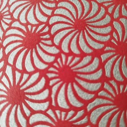 Washi Katazuri Crisantemi tondi rosso