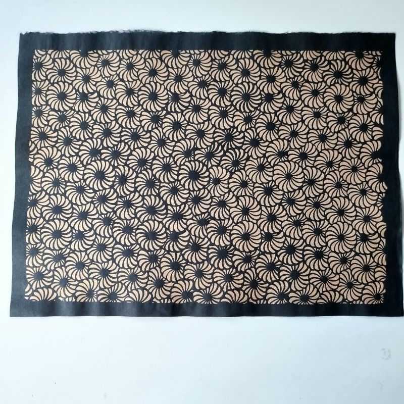 Washi Katazuri Crisantemi tondi nero