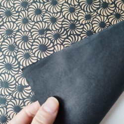Washi Katazuri Crisantemi tondi nero