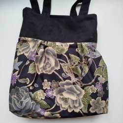 Sholder bag in Japanese cotton-black