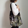Sholder bag in Japanese cotton-black