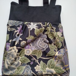 Sholder bag in Japanese cotton-black