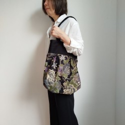 Sholder bag in Japanese cotton-black