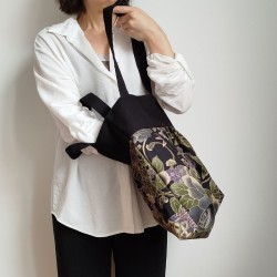 Sholder bag in Japanese cotton-black