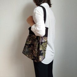 Sholder bag in Japanese cotton-black