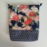 Kinchaku sack Blue silver