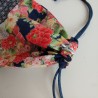 Kinchaku sack Blue silver