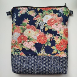 Japanese cotton pouch -Navy blue