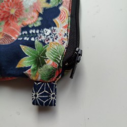 Japanese cotton pouch -Navy blue
