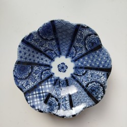Shallow bowl Indigo flower