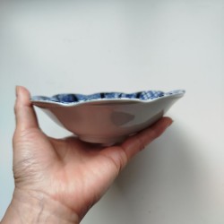 Shallow bowl Indigo flower