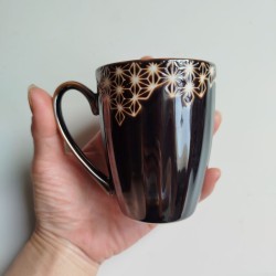 Tazza mug Asanoha marrone